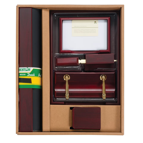 Набор настольный BESTAR «Hermes» из дерева, 7 предметов, цвет «красное дерево»