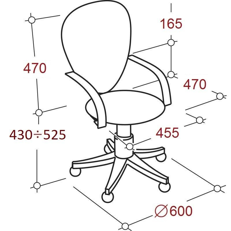 Кресло офисное Easy Chair 304 черное/голубое (ткань/сетка/пластик)