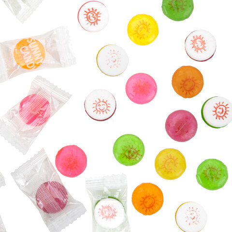 Карамель леденцовая SUNNY CANDYмикс вкусов с аскорбинкойв индивидуальной упаковке1000 г