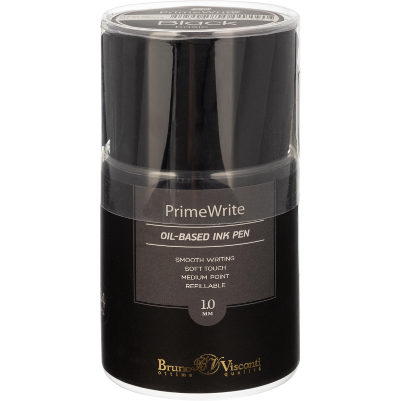 Ручка шариковая неавтомат. PrimeWrite. Basic. Black маслян,1мм, син 20-0295/04