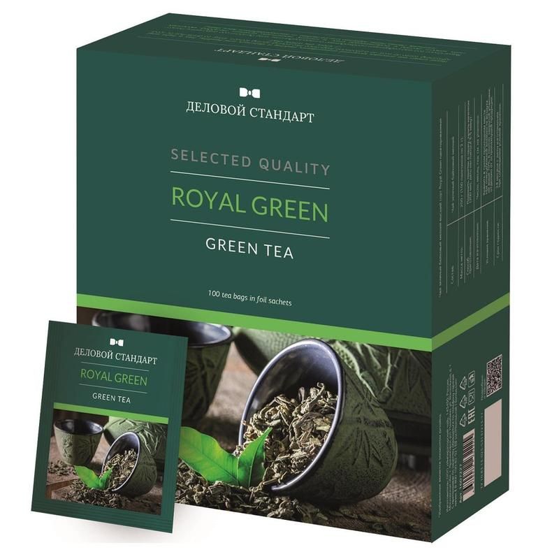 превью Чай Деловой Стандарт Royal Green tea зеленый 100 пакетиков