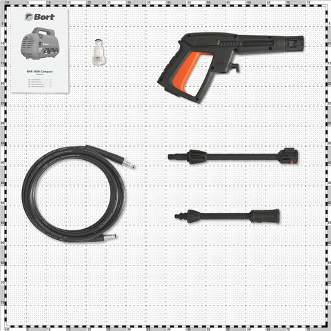 Минимойка BORT BHR-1600-COMPACT, мощность 1.6 кВт, давление 120 бар, шланг 5 м