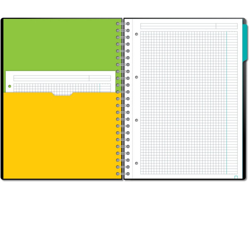 Бизнес-тетрадь SMARTBOOK (А4, 120л, клетка, спираль, разд, карман, серо-бирюзовый)