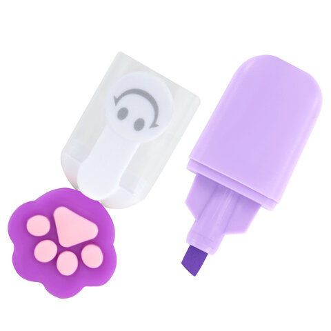 Набор текстовыделителей с топперами 6 ЦВЕТОВ ПАСТЕЛЬ, «ЛАПКИ», линия 1-4 мм, FUNSTER (ФАНСТЕР)