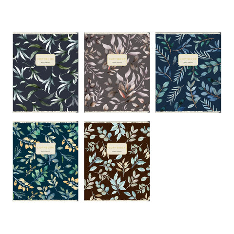 превью Тетрадь А5, 48 л. BRUNO VISCONTI, скоба, клетка, Soft-Touch, фольга, «FLORAL PATTERN» (5 видов)
