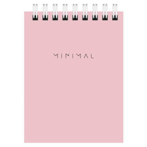 Блокнот МАЛЫЙ ФОРМАТ А7 75×105 мм, 40 л., гребень, картон, клетка, BRAUBERG «Minimal Pastel»