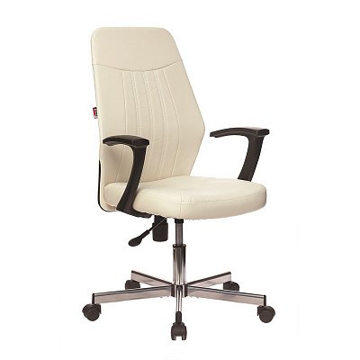 Кресло офисное Easy Chair 224 DSL PPU бежевое/черное (искусственная кожа/пластик/металл)