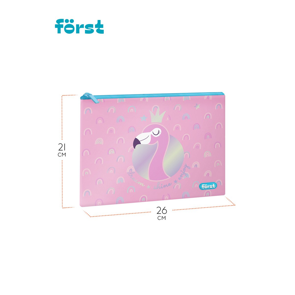 Папка текстильная А5 Först «Shiny flamingo», 255×205 мм, 1 отделение, полиэстер