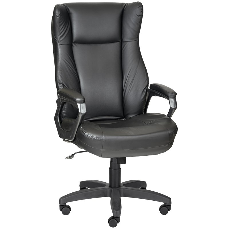 превью Кресло руководителя Olss «Адмирал», кожзам, черный, механизм качания