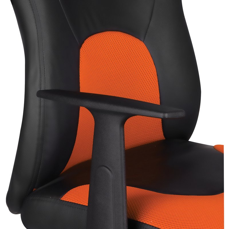 Кресло игровое Helmi HL-S12 «Mini»,  экокожа/ткань,  черная/оранжевая