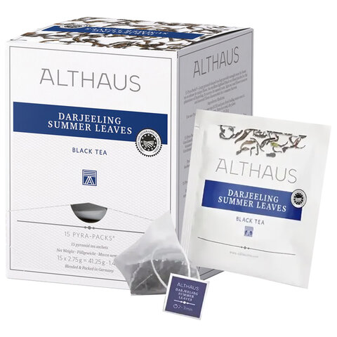 Чай ALTHAUS «Darjeeling Summer» черный, 15 пирамидок по 2.75 г, ГЕРМАНИЯ