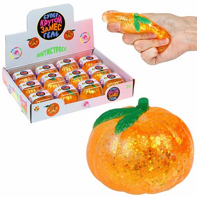 Игрушка-антистресс «Крутой замес. СУПЕРГЕЛЬ МАНДАРИН», 5.5×5.5 см, 1TOY