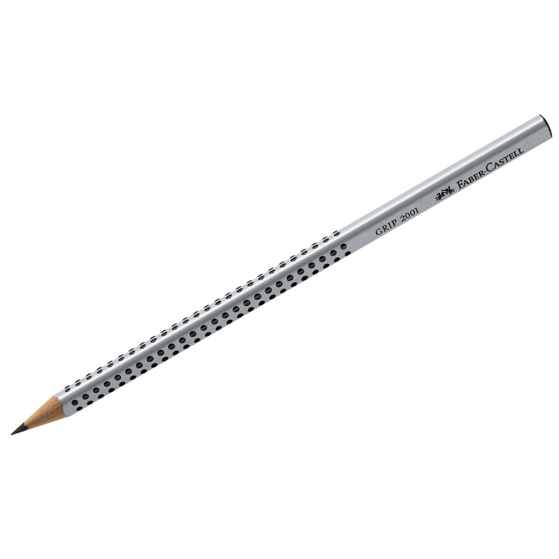 Карандаш чернографитный FABER-CASTELL, 1 шт., «Grip 2001», 2B, трехгранный, без резинки