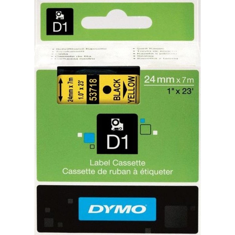 превью Картридж для этикет-принтеров DYMO PC II (24 мм x 7м, желтая лента/чёрный шрифт)