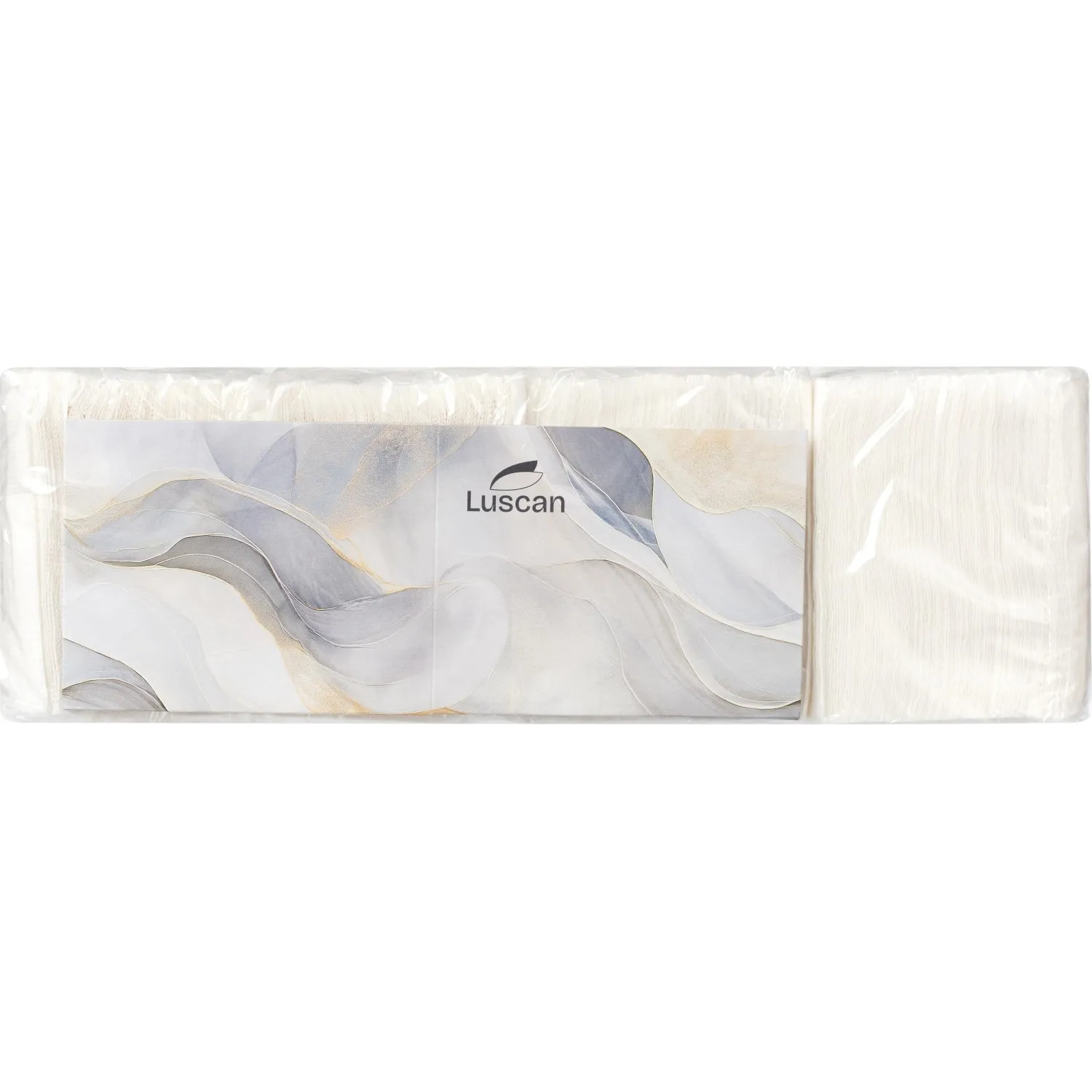 Салфетки бумажные Luscan 1 сл 24×24см белые 100штх4, спендер