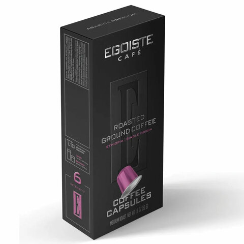 Кофе в капсулах EGOISTE «ETHIOPIA» для кофемашин Nespresso, 10 порций, арабика 100%, ФРАНЦИЯ