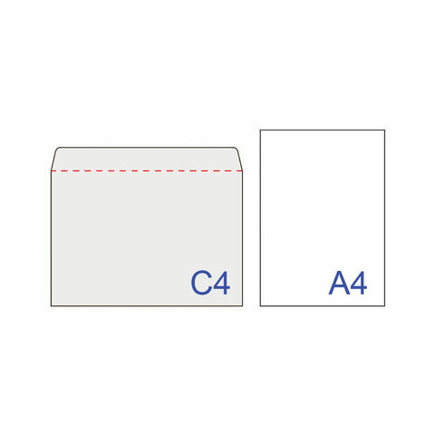 Конверты С4 (229×324 мм), отрывная лента, 100 г/м2, КОМПЛЕКТ 50 шт., BRAUBERG, 112184