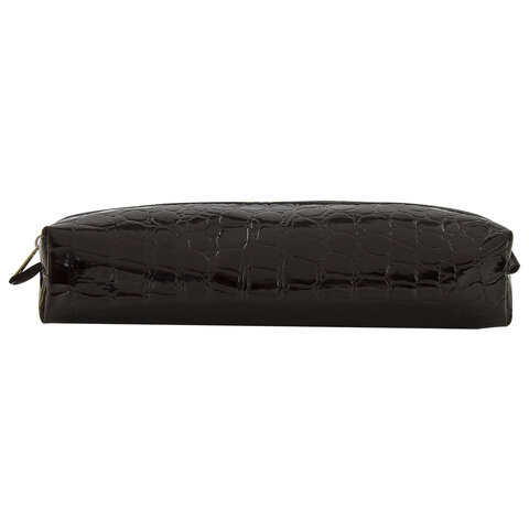 Пенал-косметичка BRAUBERG «Ultra black», «крокодиловая кожа», 20×6×4 см