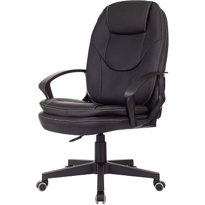 Кресло VB_EChair 668LT PU черный эко. кожа крестов. пластик