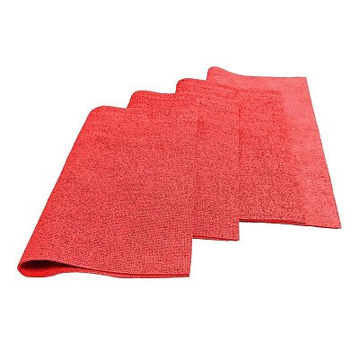 Салфетки хозяйственные Микрополимер микрофибра 40×35 см 310 г/кв. м красные 5 штук в упаковке