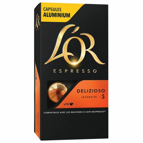 Кофе в алюминиевых капсулах L'OR «Espresso Delizioso» для кофемашин Nespresso, 10 шт. х 52 г