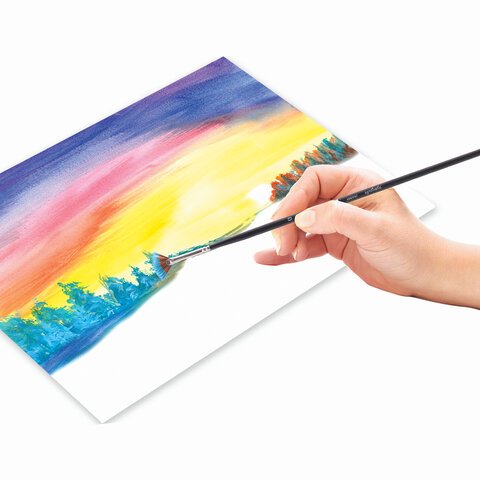 Кисть художественная профессиональная BRAUBERG ART CLASSIC, синтетика, мягкая, веерная, № 0, длинная ручка