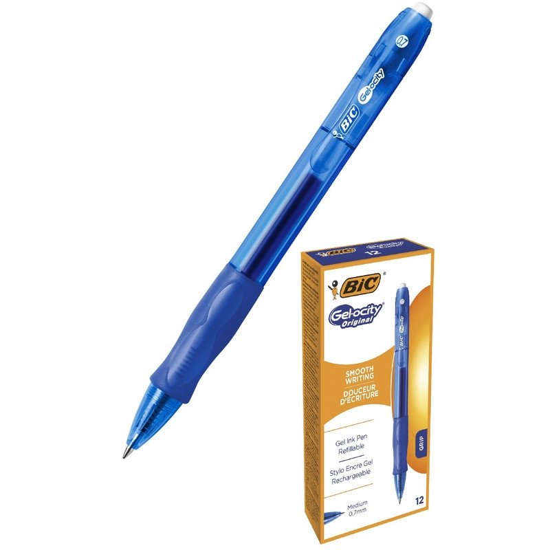 Ручка гелевая автоматическая Bic Gelocity Original синяя (толщина линии 0.35 мм)