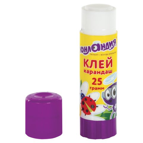 Клей-карандаш ЮНЛАНДИЯ «ЮНЛАНДИК И БОЖЬЯ КОРОВКА», 25 г, улучшенный