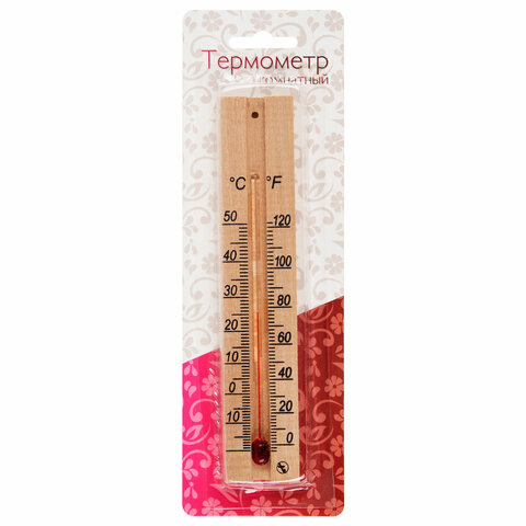Термометр комнатный, «ДЕРЕВЯННЫЙ», диапазон: от 0 до +50 °C, ПТЗ