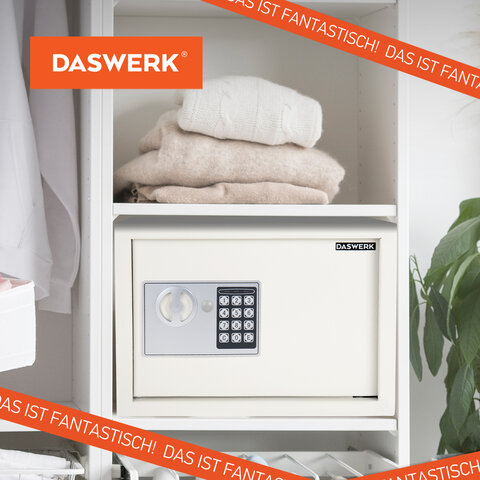 Сейф мебельный DASWERK SC-250EL (250×350х250 мм), электронный замок, бежевый