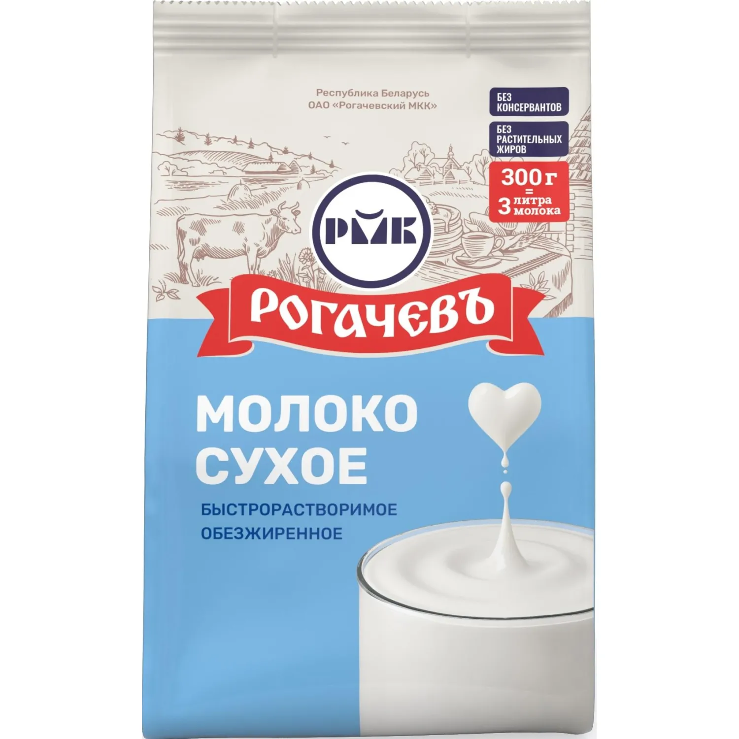 превью Сухое молоко Рогачевъ обезжиренное 0% 300 г