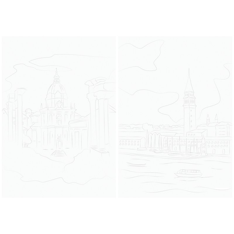 Папка для акварели с эскизом 10 л., А4 ArtSpace «Города», 180 г/м2