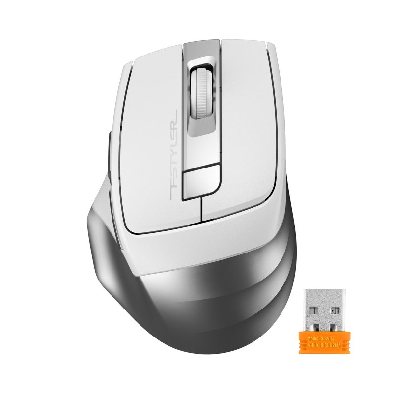 Мышь компьютерная A4Tech Fstyler FG35S серебристый/белый 2000dpi/WLS/5but