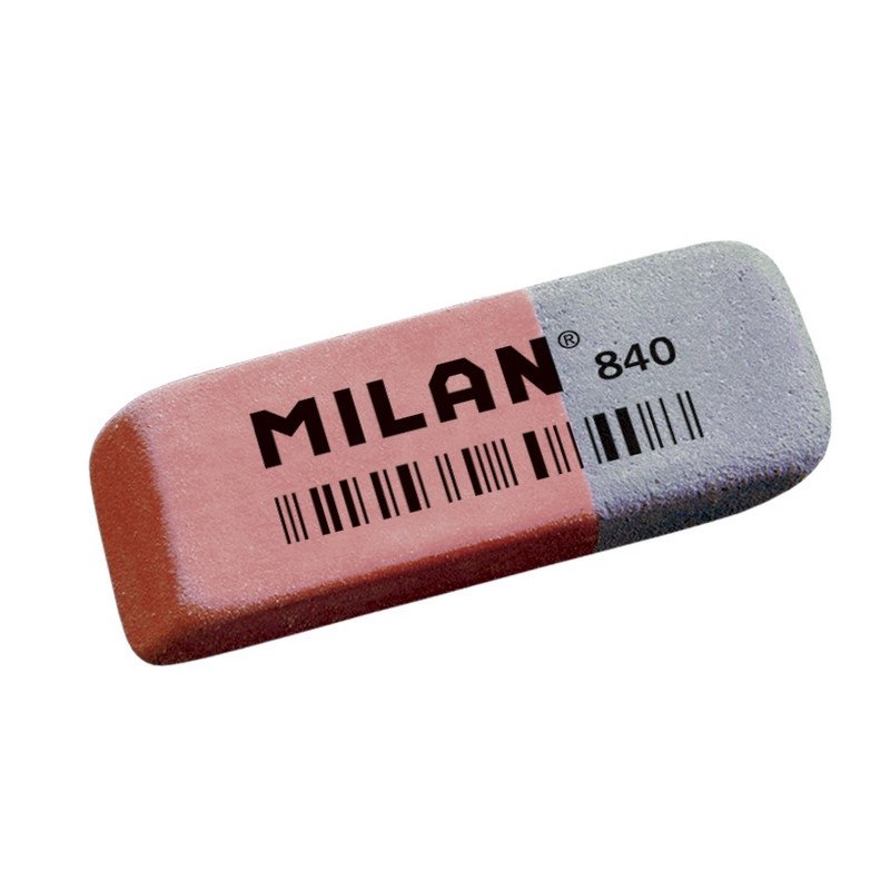 превью Ластик каучуковый Milan 840 комбинир. для стирания чернил и графита