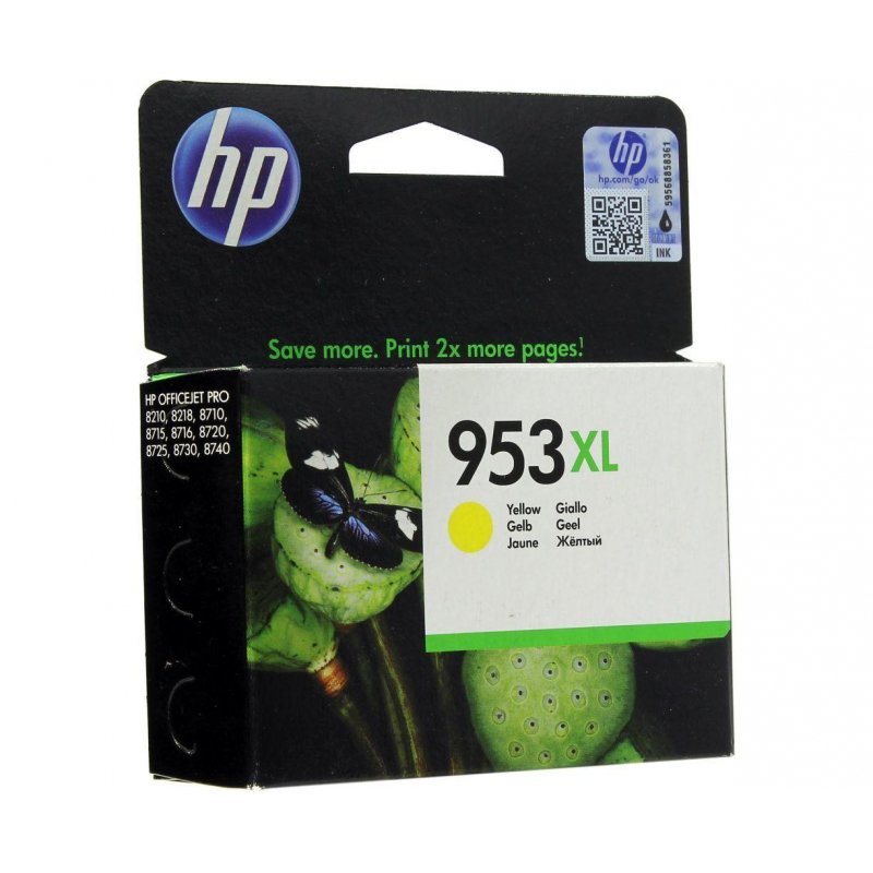 Картридж струйный HP 953XL F6U18AE жел. пов. емк. OJ Pro 8210/8720