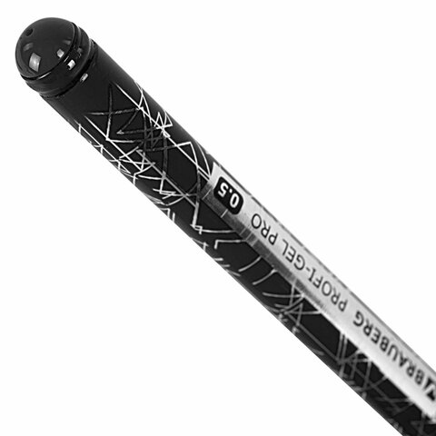 Ручка гелевая BRAUBERG «Profi-Gel PRO», ЧЕРНАЯ, линия письма 0.4 мм, игольчатый наконечник 0.5 мм, печать на корпусе