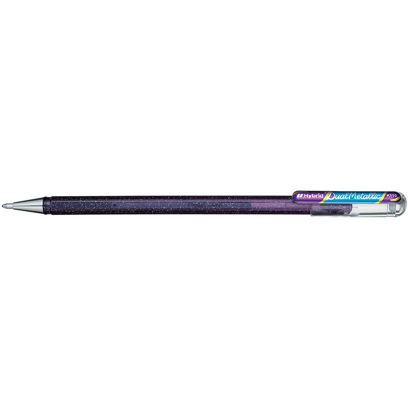 превью Ручка гелевая Pentel Hibrid Dual Metallic 0.55 мм хамелеон фиолетовый/синий