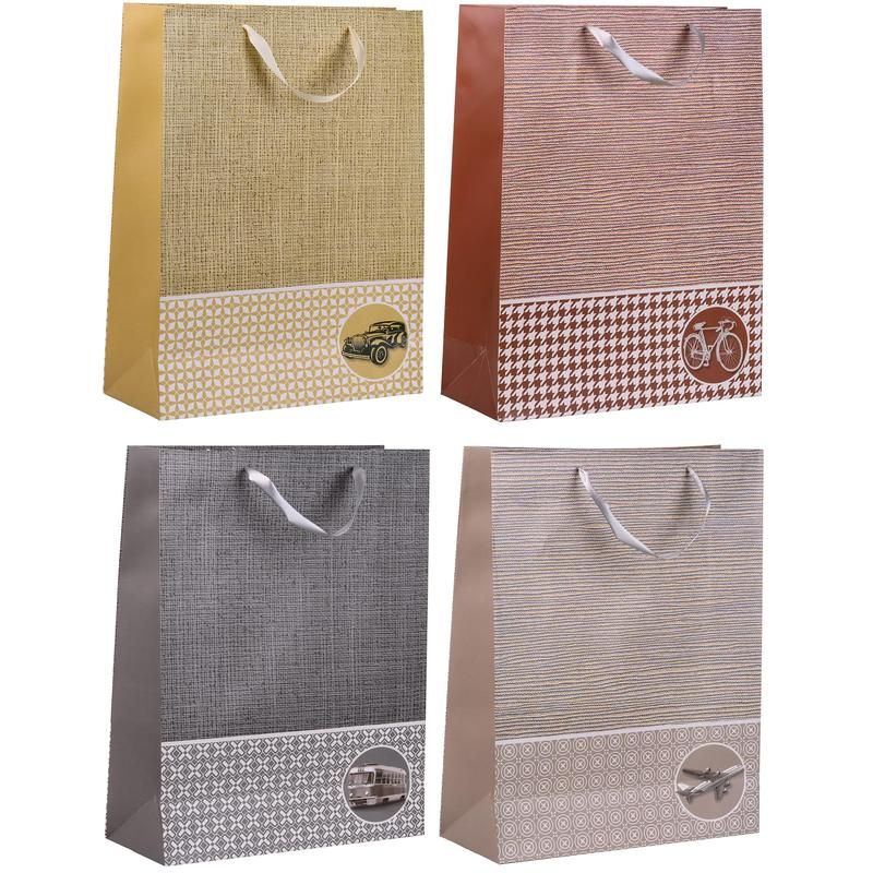 превью Пакет подарочный бумажный Транспорт (41×31×12 см)