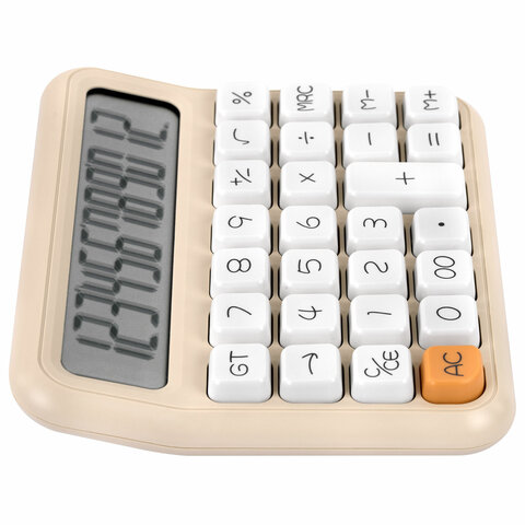 Калькулятор настольный BRAUBERG KW-1000-BG (152×132 мм)3D-кнопки12 разрядовбежевый272957