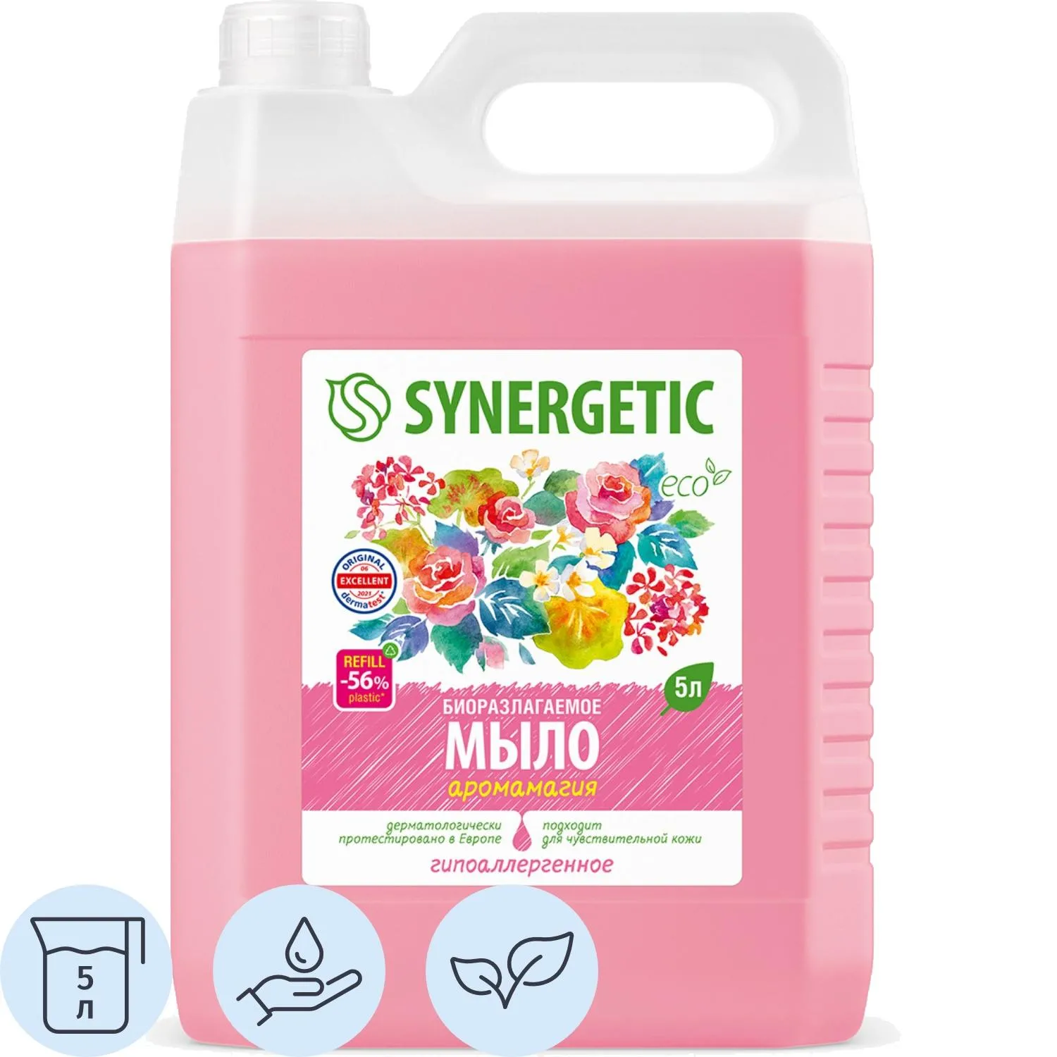 Мыло жидкое Synergetic Аромамагия антибактериальное 5 л