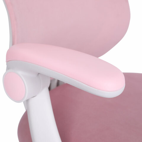 Кресло детское с подставкой для ног BRABIX «Sky MG-206», велюр, розовое