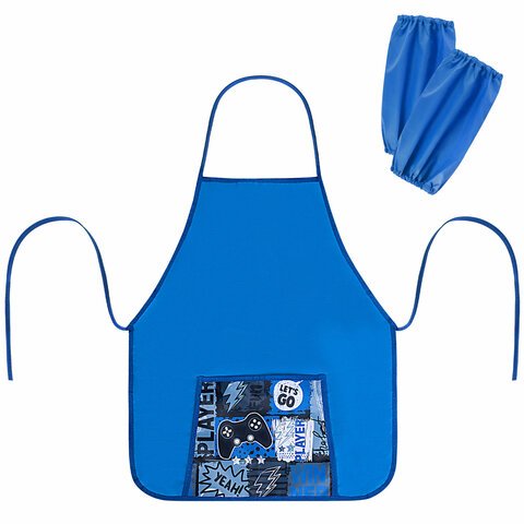 превью Накидка фартук с нарукавниками для труда ПИФАГОР, 1 карман, 46×54 см, «Press play»