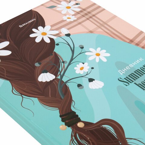 Дневник 5-11 класс 48 л., твердый, BRAUBERG, глянцевая ламинация, с подсказом, «Summer girl»