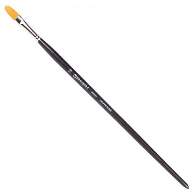 Кисть художественная профессиональная BRAUBERG ART «CLASSIC», синтетика жесткая, овальная, № 10, длинная ручка