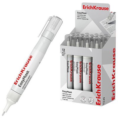 Ручка-корректор ERICH KRAUSE «EasyMask», 7 мл, металлический наконечник