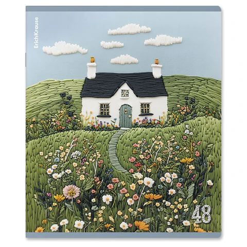 Тетрадь А5, 48 л., скоба, клетка, TWIN-лак, ERICH KRAUSE, «Fancy Field» (микс в спайке)