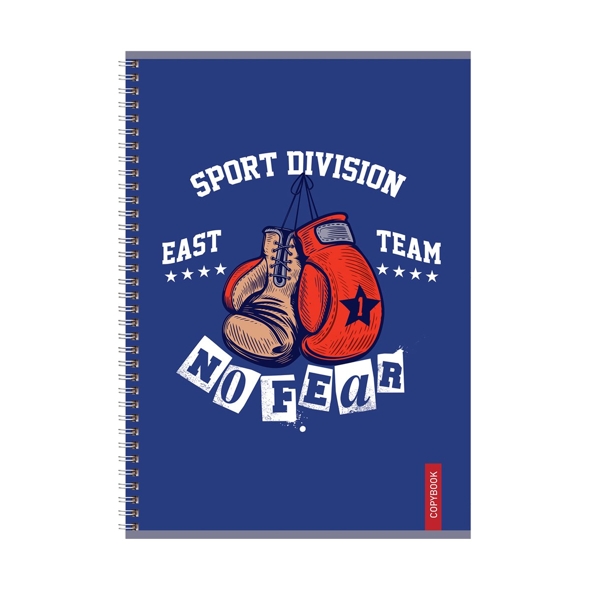 Тетрадь 80л., А4, клетка, на гребне BG «Sport division», выб. лак