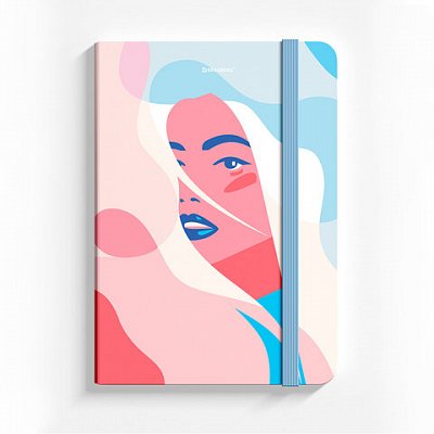 Блокнот с резинкой в точку 96 л., А5 (145×203 мм), твердая обложка, BRAUBERG, «Sensitive»