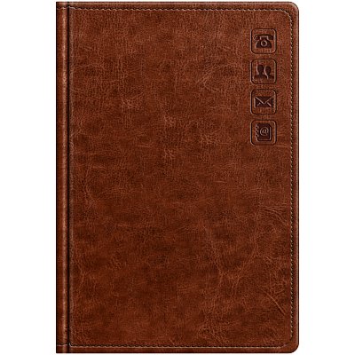 Телефонная книга А5, 80л., кожзам, BG «Nebraska. Brown», с вырубкой