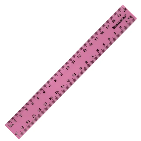 Линейки пластиковые 20 см, пастельные, BRAUBERG, НАБОР 4 штуки, пенал